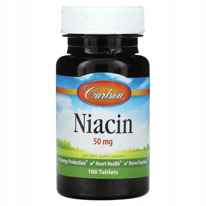 Carlson-Niacyna-50-mg-100-tabletek Carlson, Niacyna, 50 mg, 100 tabletek