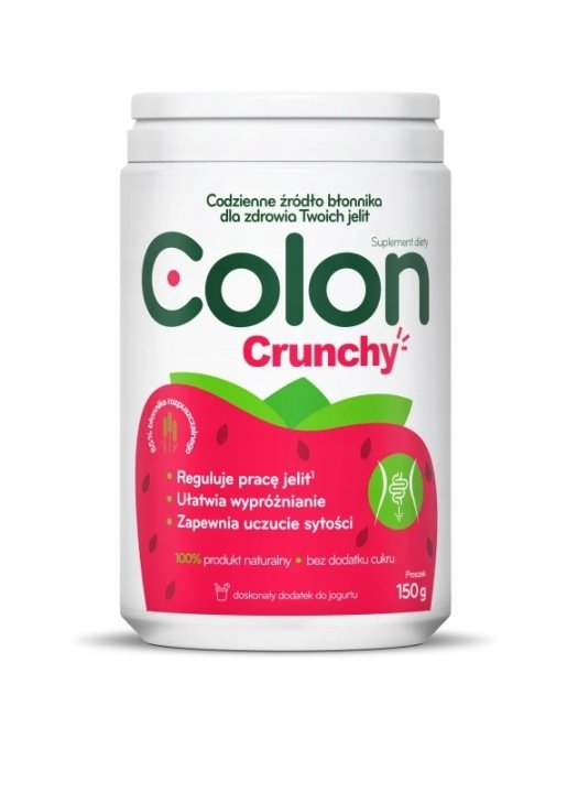 Colon Crunchy Proszek Wspomagający Pracę Jelit Smak Truskawkowy 150g