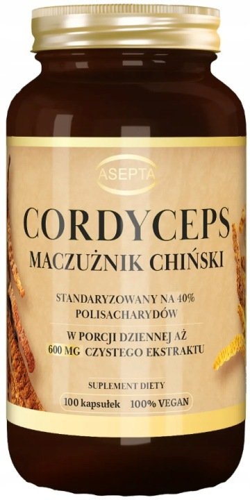 Cordyceps Maczużnik Chiński 600 mg Asepta 100 kapsułek
