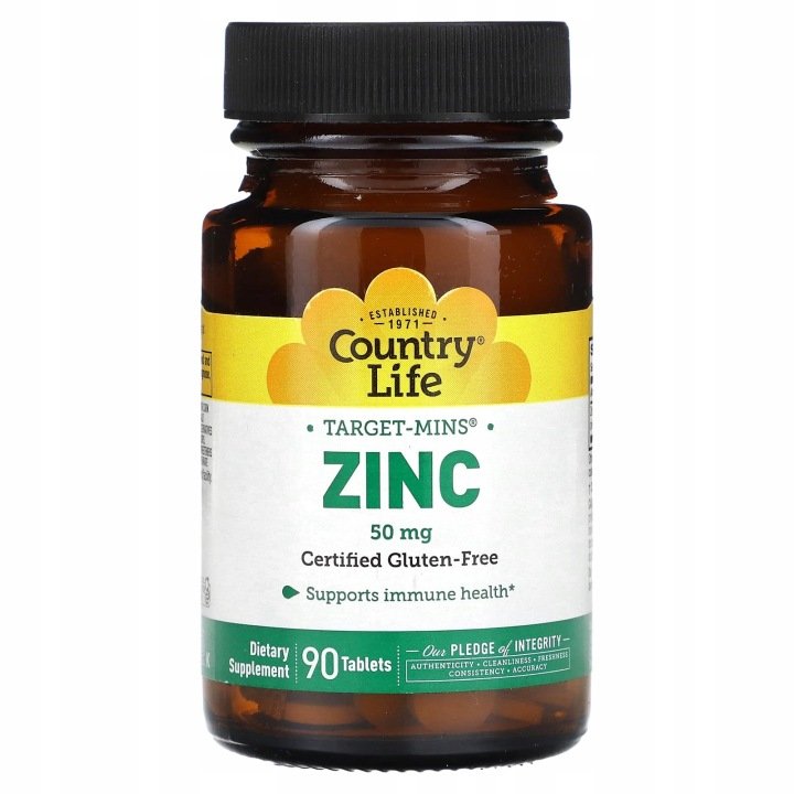 Country-Life-Target-Mins-cynk-50-mg-90-tabletek Country Life, Target-Mins, cynk, 50 mg, 90 tabletek