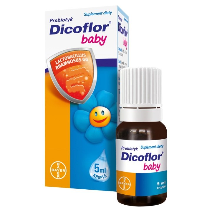 Dicoflor Baby probiotyk kolki zaparcia krople od urodzenia 5 ml