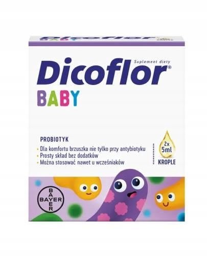 Dicoflor baby 2 x 5 ml bakterie kwasu mlekowego od pierwszych dni życia