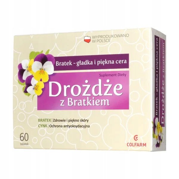 Drozdze-z-bratkiem-tabletki-60-sztuk Drożdże z bratkiem, tabletki, 60 sztuk