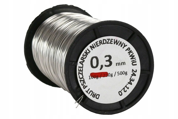 Drut-pszczelarski-nierdzewny-0-3-mm-500-g Drut pszczelarski nierdzewny 0,3 mm - 500 g