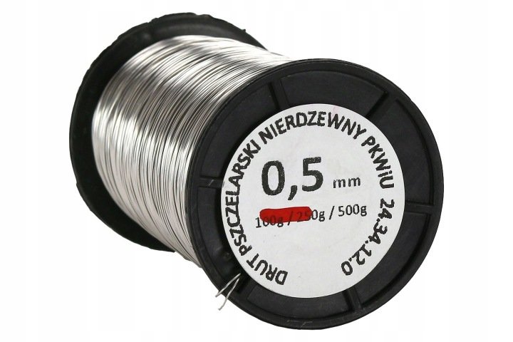 Drut-pszczelarski-nierdzewny-0-5-mm-500-g Drut pszczelarski nierdzewny 0,5 mm - 500 g
