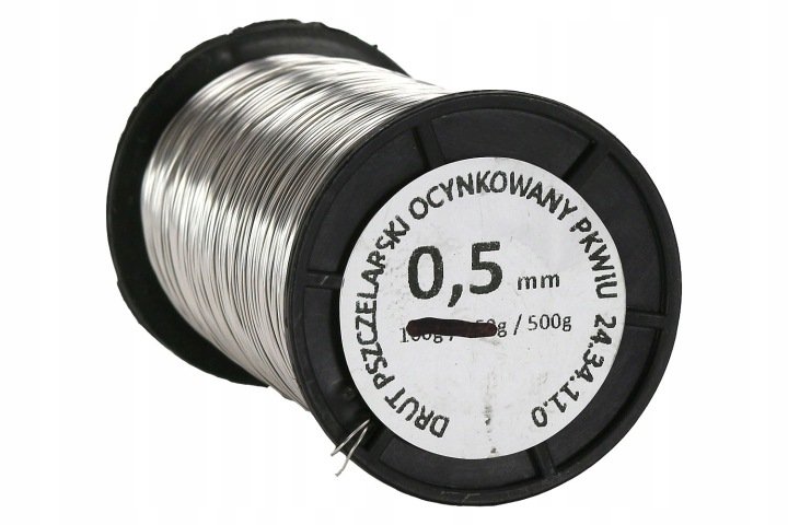 Drut-pszczelarski-ocynkowany-0-5-mm-500-g Drut pszczelarski ocynkowany 0,5 mm - 500 g