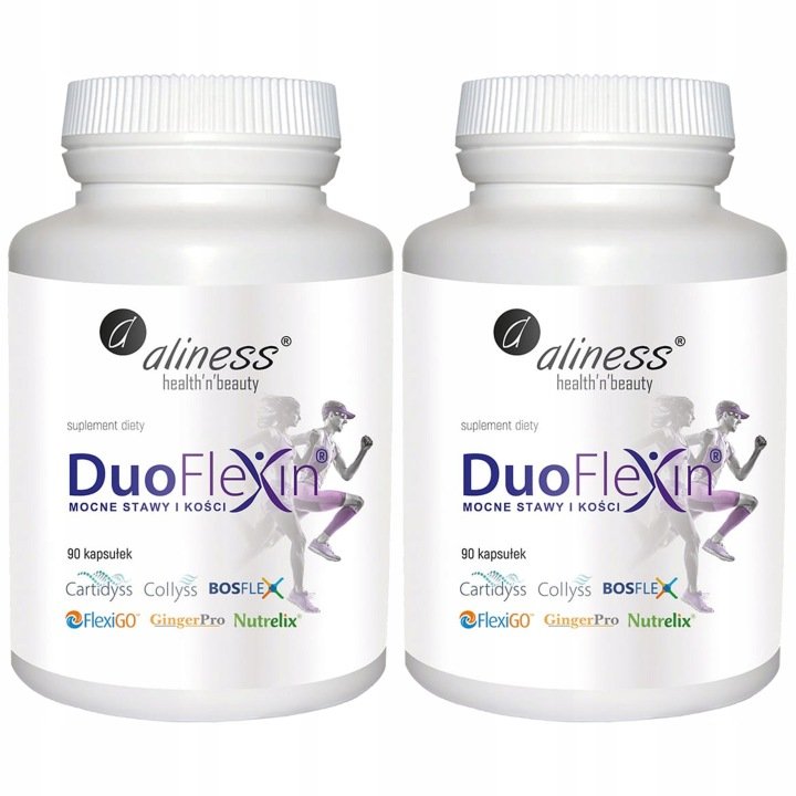 DuoFlexin-Mocne-Stawy-Kosci-2x90caps-Kolagen-Mobilnosc-Elastycznosc-ALINESS DuoFlexin Mocne Stawy Kości 2x90caps Kolagen Mobilność Elastyczność ALINESS