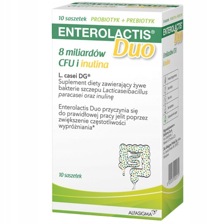 ENTEROLACTIS-Duo-probiotyk-prebiotyk-8mld-CFU-inulina-10-saszetek-Alfasigma ENTEROLACTIS Duo probiotyk prebiotyk 8mld CFU inulina 10 saszetek Alfasigma