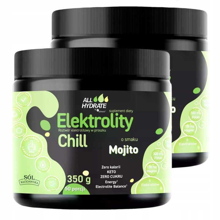 Elektrolity-CHILL-Mojito-Aliness-ALLHydrate-350-g-50-porcji-aminokwasy Elektrolity CHILL Mojito Aliness ALLHydrate 350 g 50 porcji + aminokwasy