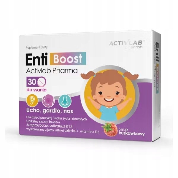 EntiBoost-smak-truskawkowy-30-tabletek-Infekcje-Odpornosc EntiBoost, smak truskawkowy, 30 tabletek Infekcje Odporność