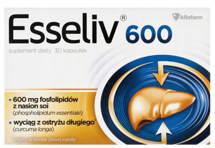 Esseliv-600-30-kapsulek-Watroba-Kurkuma-Trawienie-Fosfolipidy-Metabolizm Esseliv 600 30 kapsułek Wątroba Kurkuma Trawienie Fosfolipidy Metabolizm