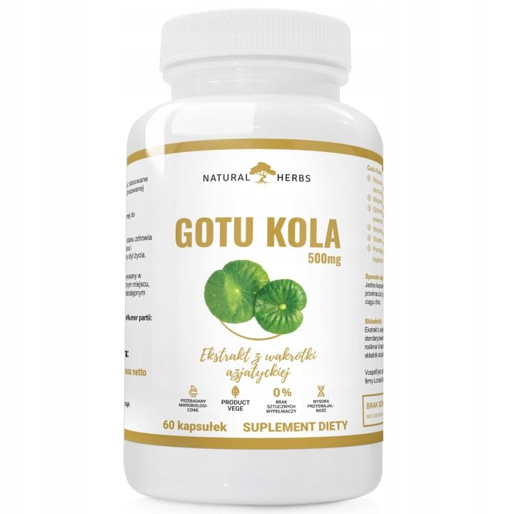 GOTU-KOLA-EXTRACT-500mg-WAKROTKA-AZJATYCKA-60kaps GOTU KOLA EXTRACT 500mg WĄKROTKA AZJATYCKA 60kaps