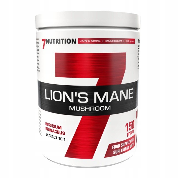 Grzyb-Soplowka-Jezowata-Lion-s-Mane-150g-Pamiec-7NUTRITION-Ekstrakt Grzyb Soplówka Jeżowata Lion's Mane 150g Pamięć 7NUTRITION Ekstrakt