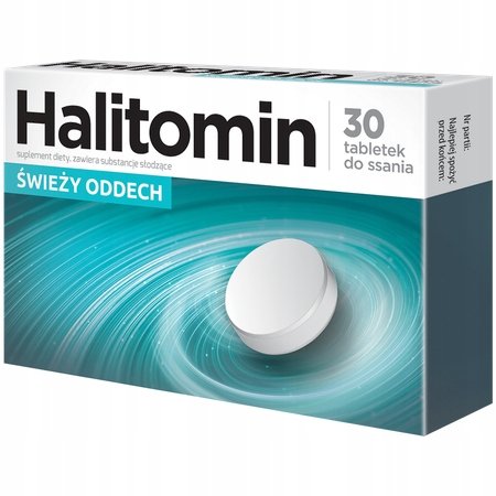 Halitomin-Swiezy-Oddech-Mentol-Tymianek-Cynk-30-Tabletek Halitomin Świeży Oddech Mentol Tymianek Cynk 30 Tabletek