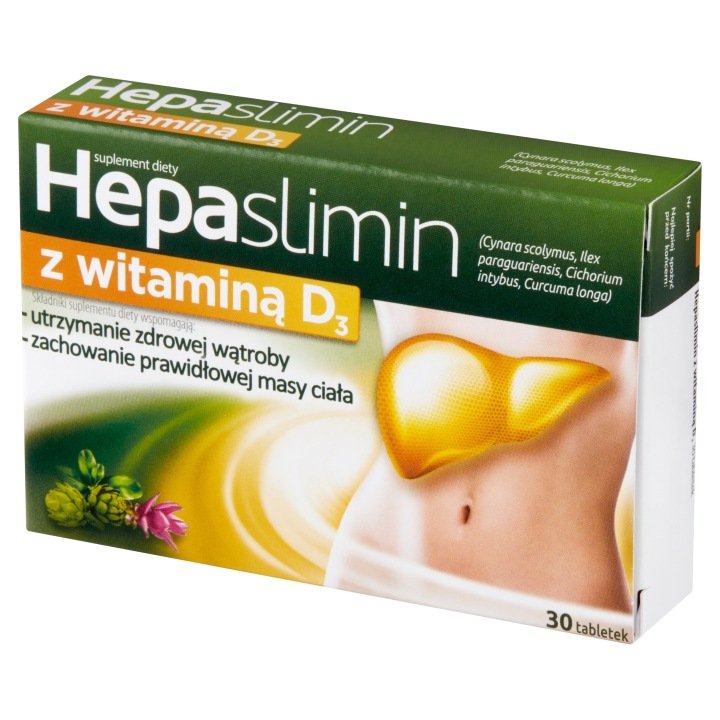Hepaslimin-z-witamina-D3-30-tabletek Hepaslimin z witaminą D3 30 tabletek