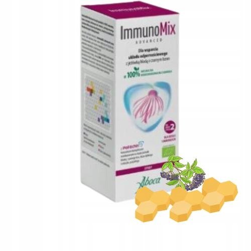 IMMUNOMIX-ADVANCED-SYROP-210G-JEZOWKA-CZARNY-BEZ-MLECZKO-PSZCZELE IMMUNOMIX ADVANCED SYROP 210G,JEŻÓWKA, CZARNY BEZ, MLECZKO PSZCZELE