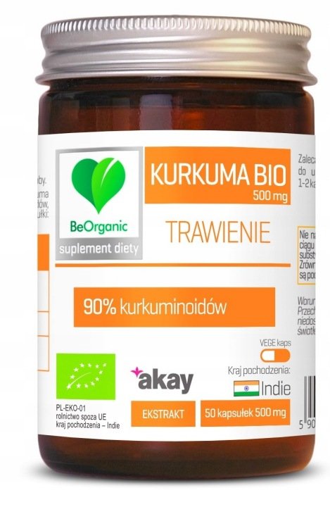 Kurkuma-BIO-BeOrganic-50-kapsulek-500-mg Kurkuma BIO BeOrganic 50 kapsułek 500 mg