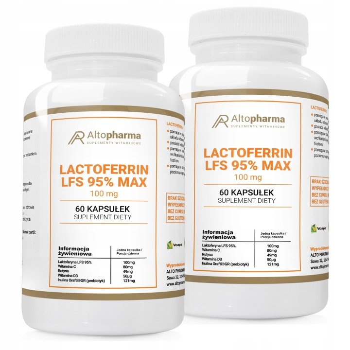 LAKTOFERYNA-100-mg-LFS-95-PREBIOTYK-Witamina-C-Rutyna-D3-Odpornosc-120k LAKTOFERYNA 100 mg LFS 95% + PREBIOTYK Witamina C Rutyna D3 Odporność 120k