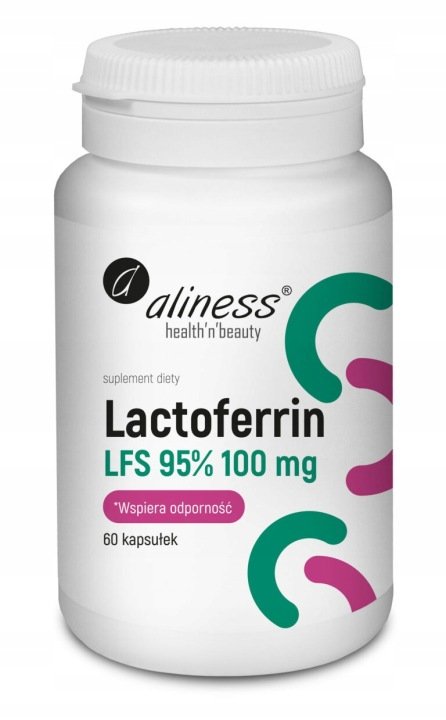 LAKTOFERYNA-Aliness-Lactoferrin-LFS-95-100mg-60k-Anemia-ODPORNOSC-Zelazo LAKTOFERYNA Aliness Lactoferrin LFS 95% 100mg 60k Anemia ODPORNOŚĆ Żelazo