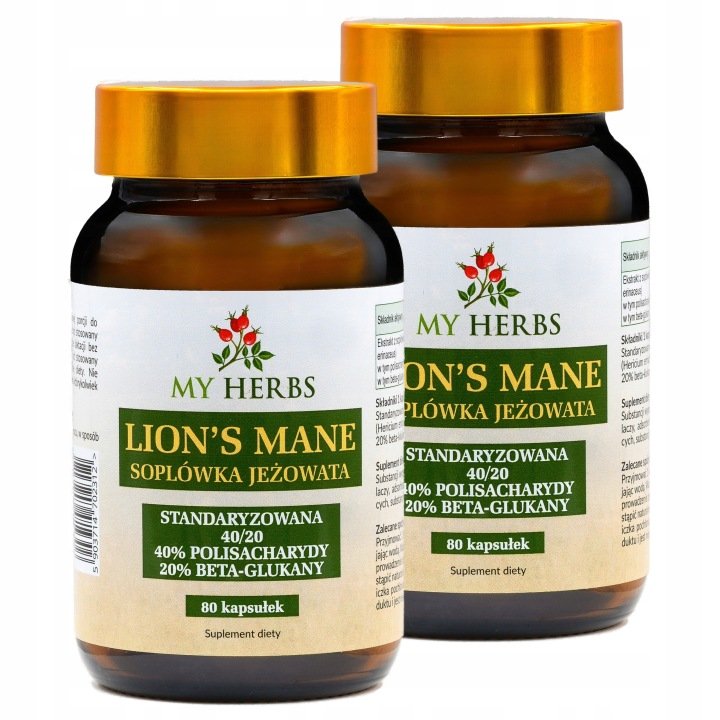 LIONS MANE SOPLÓWKA JEŻOWATA 400mg STANDARYZOWANA 40/20 80 kapsułek