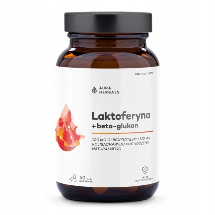 Laktoferyna-beta-glukan-60-kaps-Aura-Herbals-odpornosc Laktoferyna + beta-glukan 60 kaps Aura Herbals – odporność