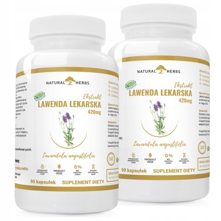 Lawenda-Lekarska-420-mg-Ekstrakt-10-1-Kwiat-Trawienie-Sen-Odprezenie-180k Lawenda Lekarska 420 mg Ekstrakt 10:1 Kwiat Trawienie Sen Odprężenie 180k
