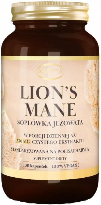 Lion's Mane Soplówka Jeżowata 530 mg Asepta 100 kapsułek