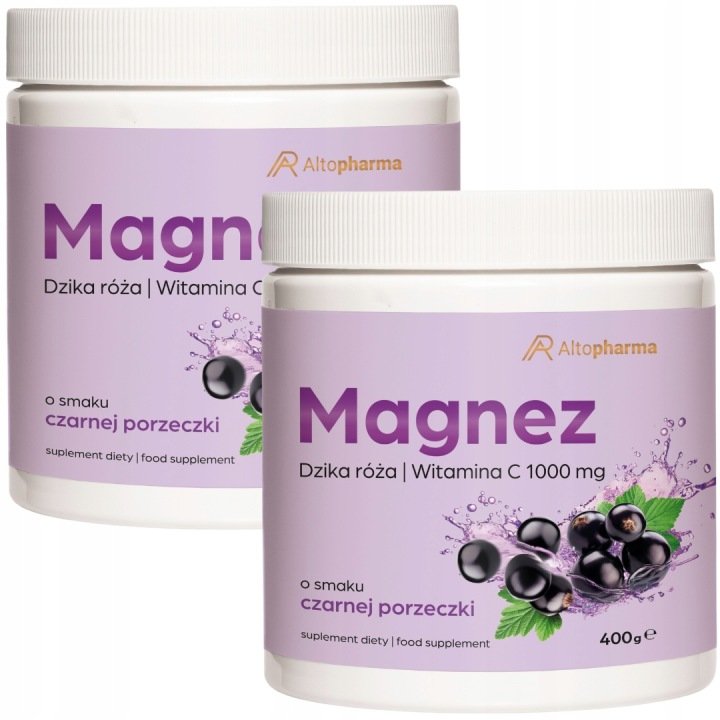 MAGNEZ w proszku Czarna Porzeczka DZIKA RÓŻA WITAMINA C Cytrynian 800 g