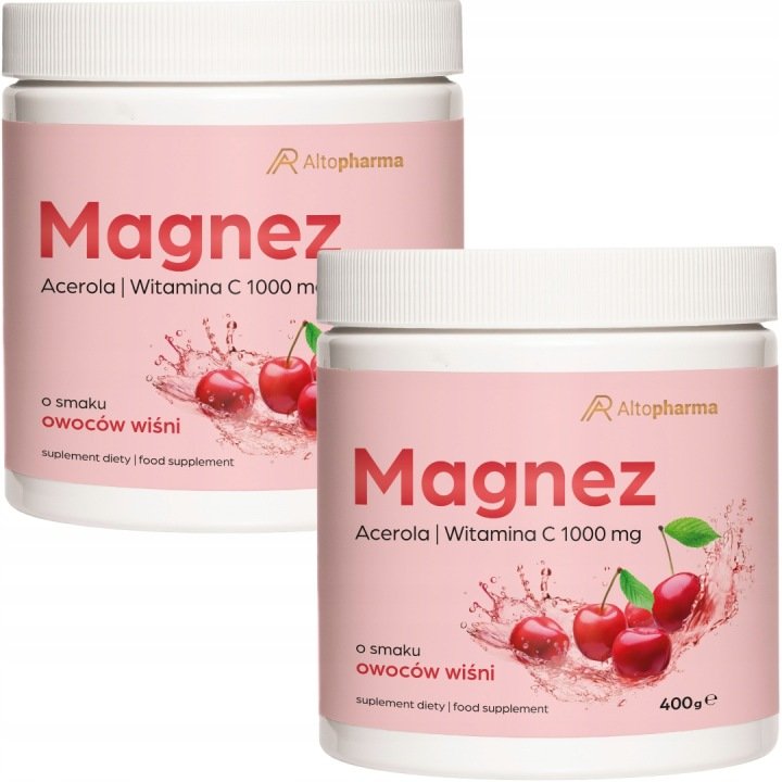 MAGNEZ w proszku Wiśniowy ACEROLA WITAMINA C Zmęczenie Cytrynian 800 g