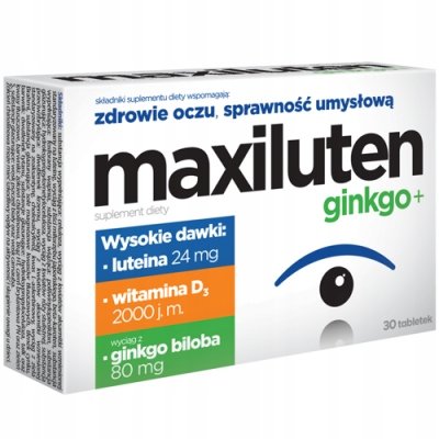 MAXILUTEN-GINKGO-na-dobry-wzrok-koncentracje-30-tabletek MAXILUTEN GINKGO+ na dobry wzrok, koncentrację, 30 tabletek