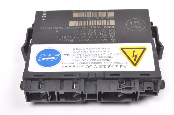 MERCEDES W216 MODUŁ STEROWNIK KANAPY TYŁ 2218703593