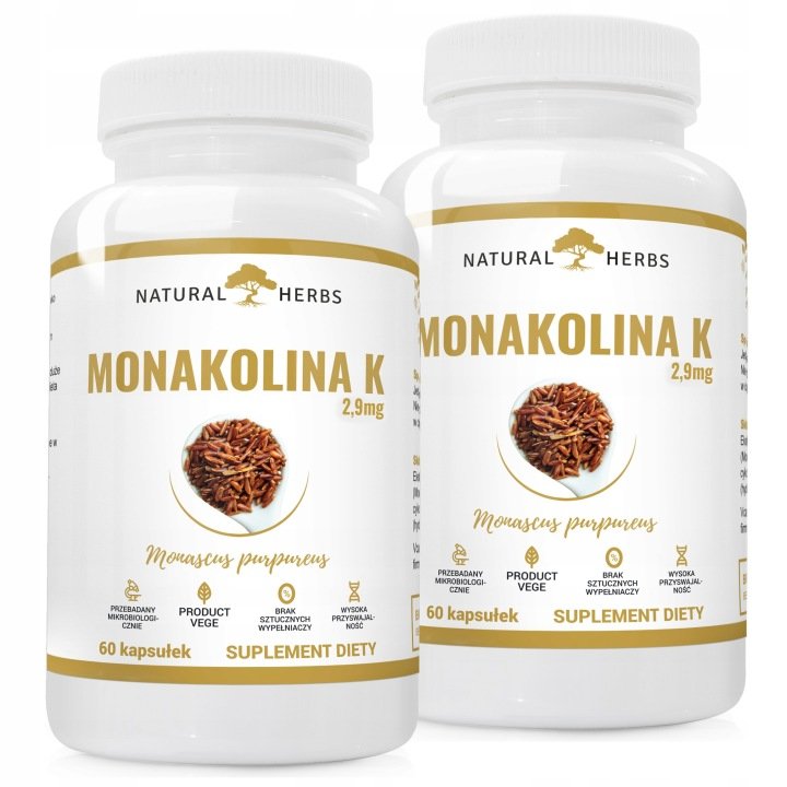MONAKOLINA-K-CZERWONY-RYZ-Niski-Cholesterol-LDL-Serce-Krazenie-WEGE-120-kap MONAKOLINA K CZERWONY RYŻ Niski Cholesterol LDL Serce Krążenie WEGE 120 kap