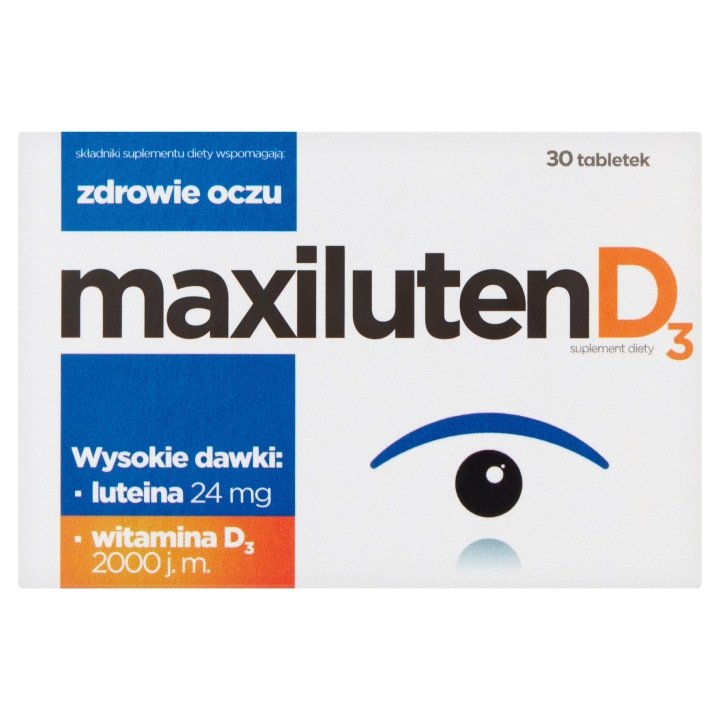 Maxiluten-D3-Luteina-24-mg-30-tabletek Maxiluten D3 Luteina 24 mg 30 tabletek
