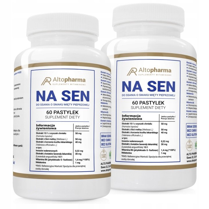 NA SEN Melatonina DO SSANIA Mięta Pieprzowa Melisa Kozłek Chmiel 120 past