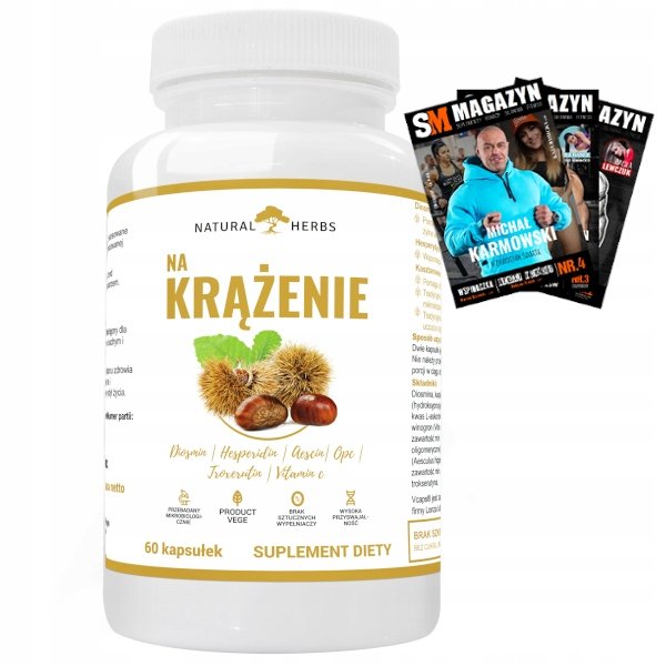 NATURAL-HERBS-NA-KRAZENIE-DIOSMINA-KASZTANOWIEC-60 NATURAL HERBS NA KRĄŻENIE DIOSMINA KASZTANOWIEC 60