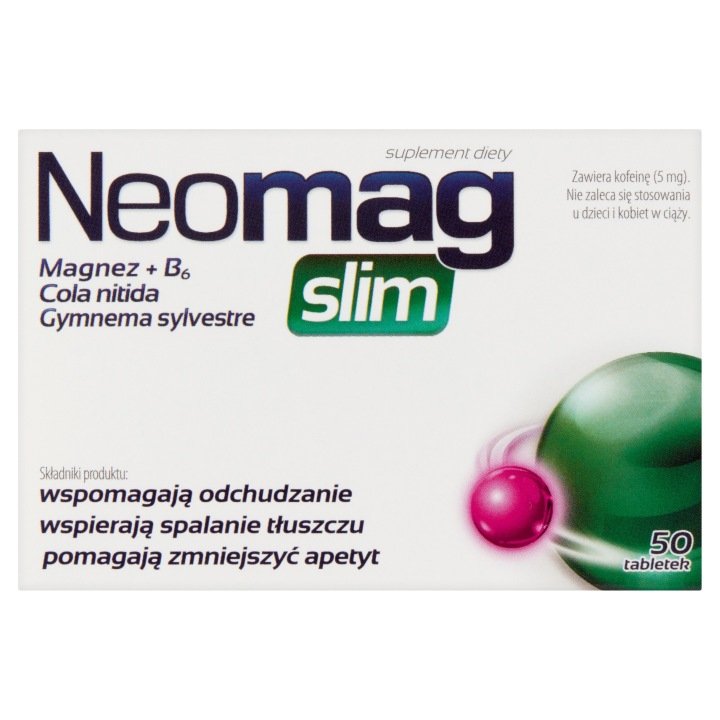 Neomag-Slim-Magnez-B6-Cola-Nitida-Gymnema-Sylvestre-50-Tabletek Neomag Slim Magnez + B6 + Cola Nitida + Gymnema Sylvestre 50 Tabletek