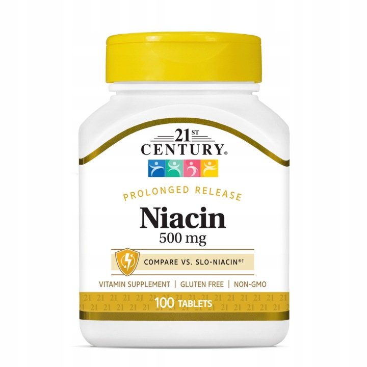 Niacyna-XXI-wieku-500-mg-o-przedluzonym-uwalnianiu-Niacyna-100-tabletek Niacyna XXI wieku 500 mg o przedłużonym uwalnianiu - Niacyna 100 tabletek.