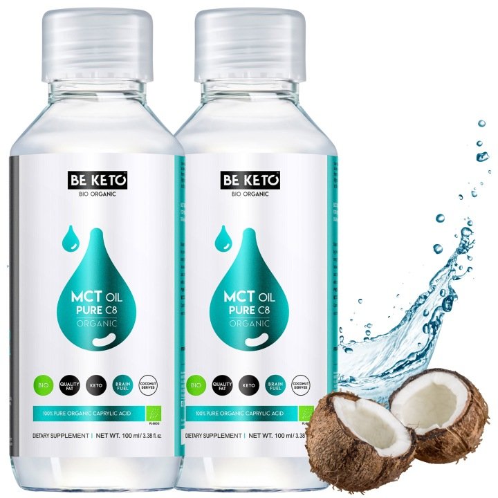 OLEJ-MCT-100-C8-Plynny-Kwas-Kaprylowy-2x100-ml-Dieta-Keto-Suplement-Diety OLEJ MCT 100% C8 Płynny Kwas Kaprylowy 2x100 ml Dieta Keto Suplement Diety