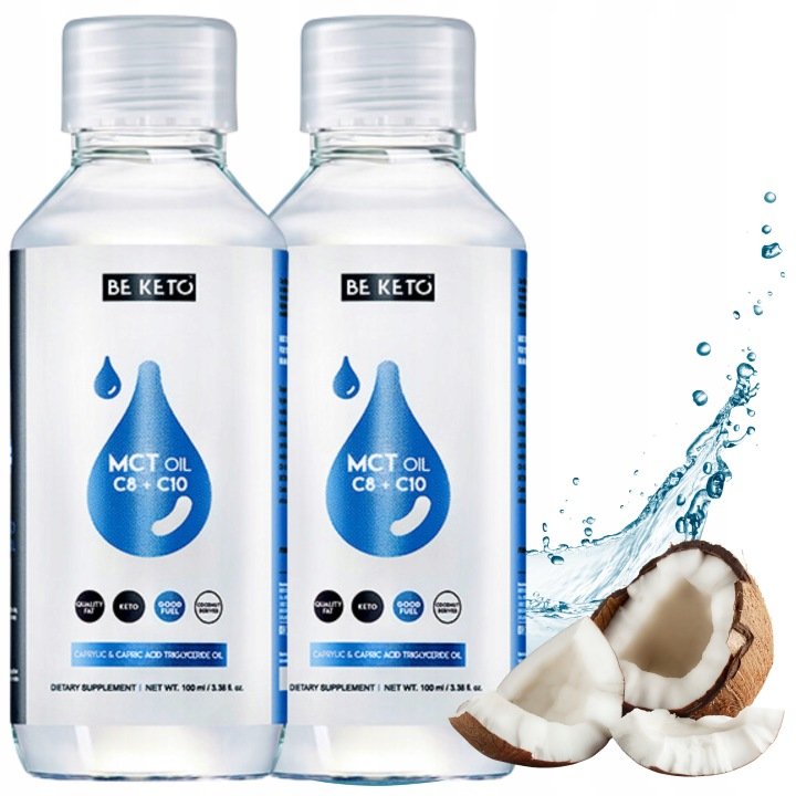 OLEJ-MCT-C8-C10-Plynny-Kwas-Kaprylowy-2x100-ml-Dieta-Keto-Suplement-Diety OLEJ MCT C8+C10 Płynny Kwas Kaprylowy 2x100 ml Dieta Keto Suplement Diety