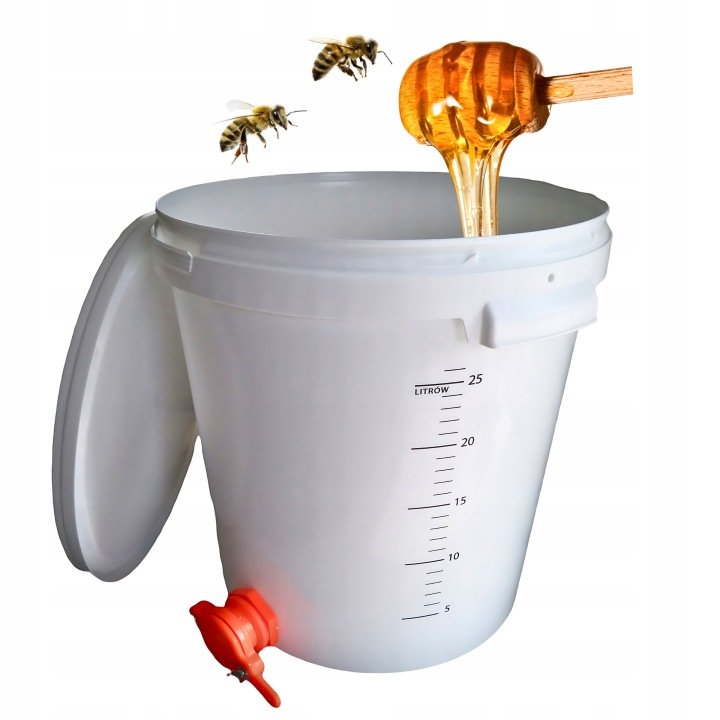 Odstojnik-Pojemnik-Wiadro-ze-Skala-Do-Miodu-31-5l-kran-z-Zaworem-Kranem Odstojnik Pojemnik Wiadro ze Skalą Do Miodu 31,5l kran z Zaworem Kranem
