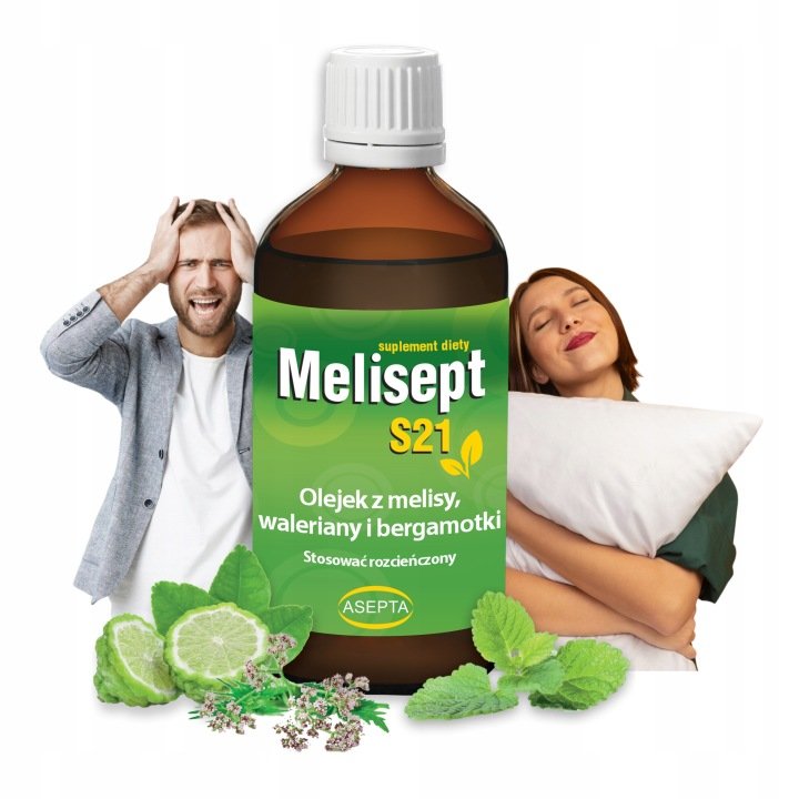Olejek na Dobry Sen i Stres z Melisy Bergamotki Melisept S21 100 ml ASEPTA