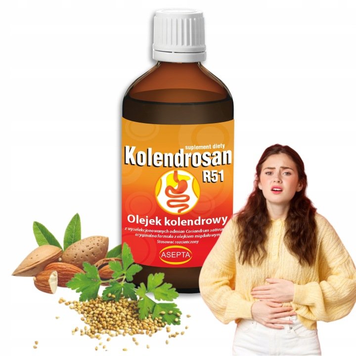 Olejek na Trawienie Wzdęcia Kolendrowy Kolendrosan R51 100 ml ASEPTA
