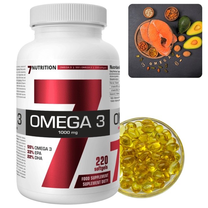 Omega 3 Witamina E kwasy tłuszczowe DHA EPA olej rybi 220 kapsułek 220 dni