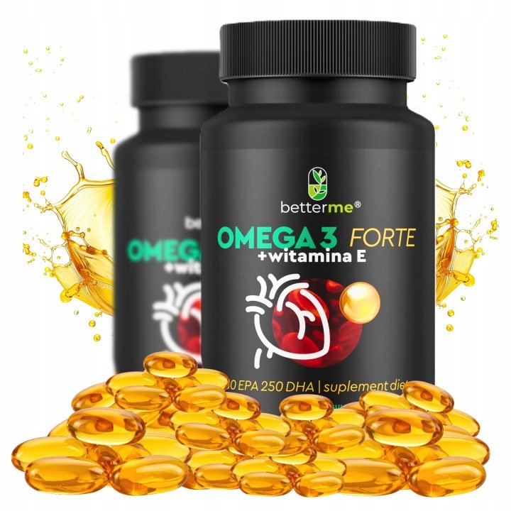 Omega 3 – Zdrowe Serce i Mózg | 120 kapsułek + Witamina E kwasy Omega