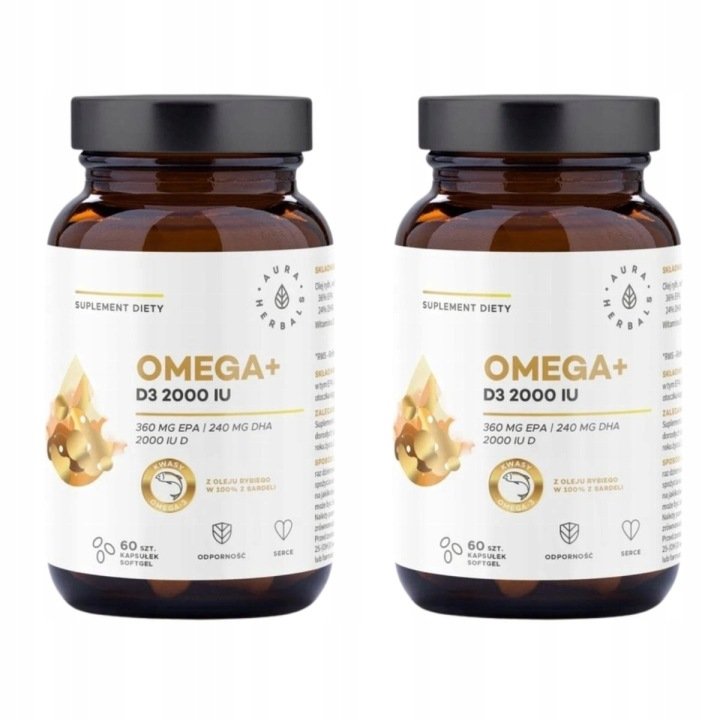 Omega+ Witamina D3 2000 IU, kapsułki softgel 60 szt. Aura Herbals