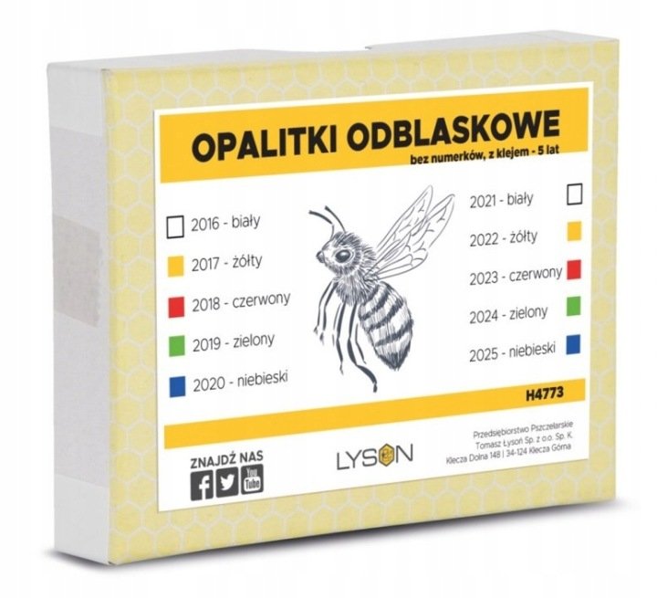 Opalitki do znakowania matki Królowej odblaskowe - zestaw 5 lat + Klej