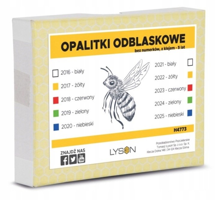 Opalitki odblaskowe bez numerków z klejem na 5 lat do znakowania matek