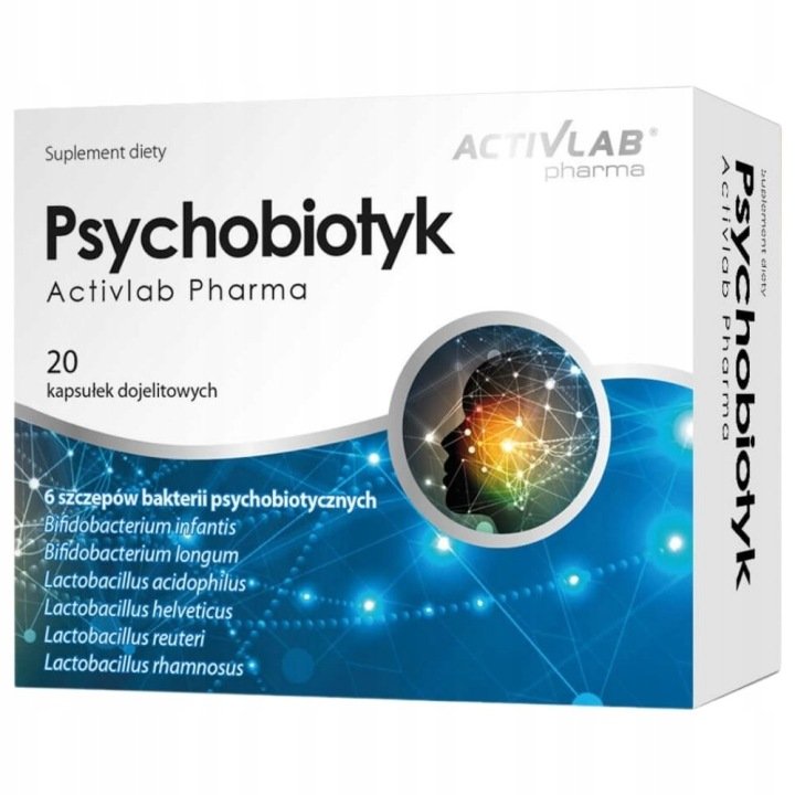 PROBIOTYK-Activlab-Pharma-Psychobiotyk-6-szczepow-20-kaps-Jelita-MIKROFLORA PROBIOTYK Activlab Pharma Psychobiotyk 6 szczepów 20 kaps Jelita MIKROFLORA