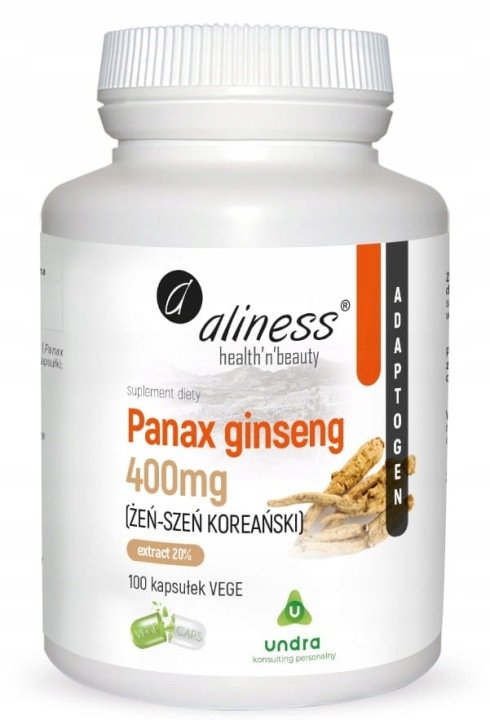 Panax-Ginseng-ZEN-SZEN-KOREANSKI-400mg-ALINESS Panax Ginseng ŻEŃ-SZEŃ KOREAŃSKI 400mg ALINESS