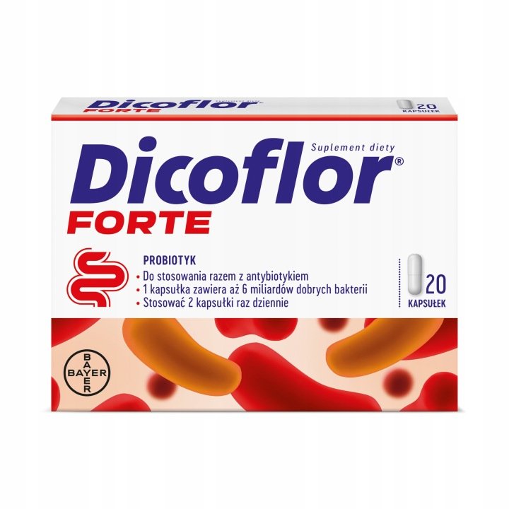 Preparat-Dicoflor-Forte-20-kapsulek-suplement-probiotyczny Preparat Dicoflor Forte 20 kapsułek - suplement probiotyczny